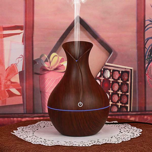 2pcs 130ml Low Noise Mist Humidifer Purier Wood Grain Diffuser Spa Kids Room