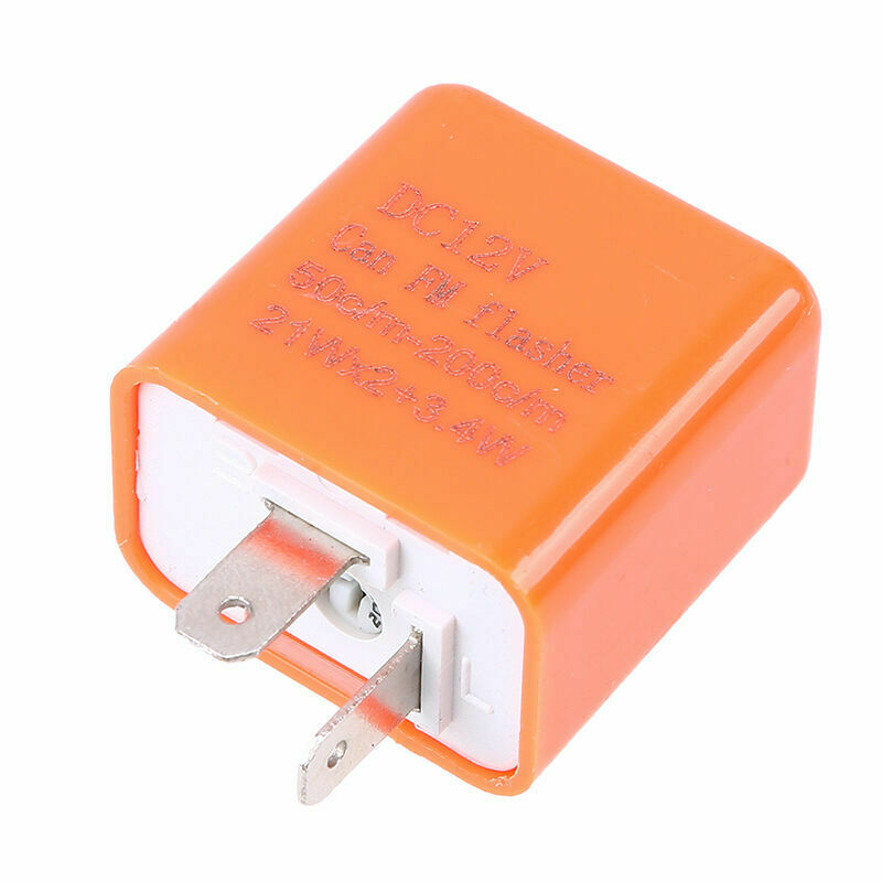 2PC 2-Pin Indicator Light 12V Flasher Relay LED Turn Signal Unit Universal Motor