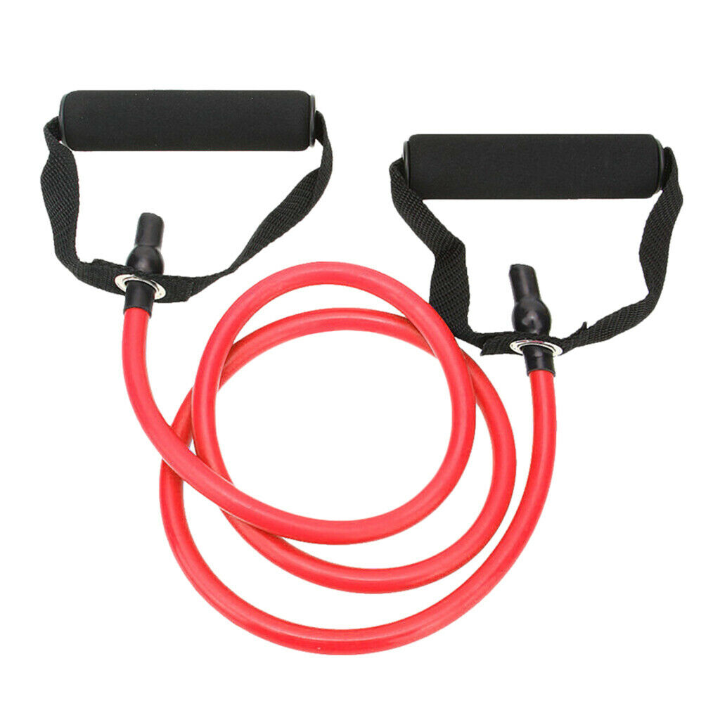 2x 15lbs Yoga Pull Rope Elastic Fitness Workout Training Expander Red&Black