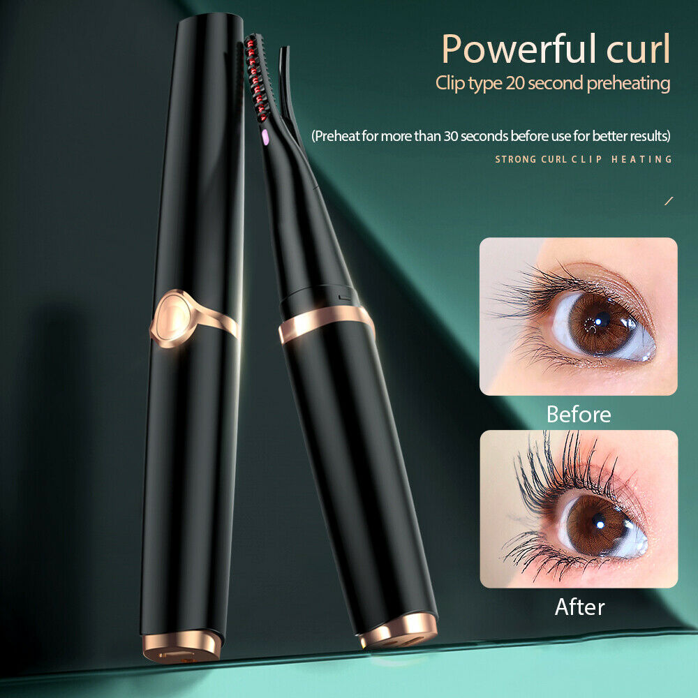 Electric Heated Eyelash Curler USB Rechargeable Long Lasting Beauty Makeup Tool
