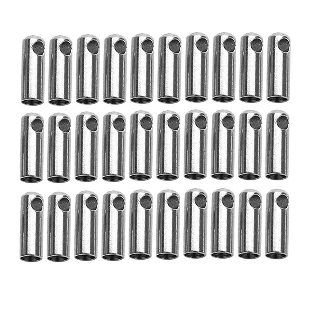 30x Stainless Steel Jewelry Clasp Leather Cord End Clasp Jewelry Making 3mm