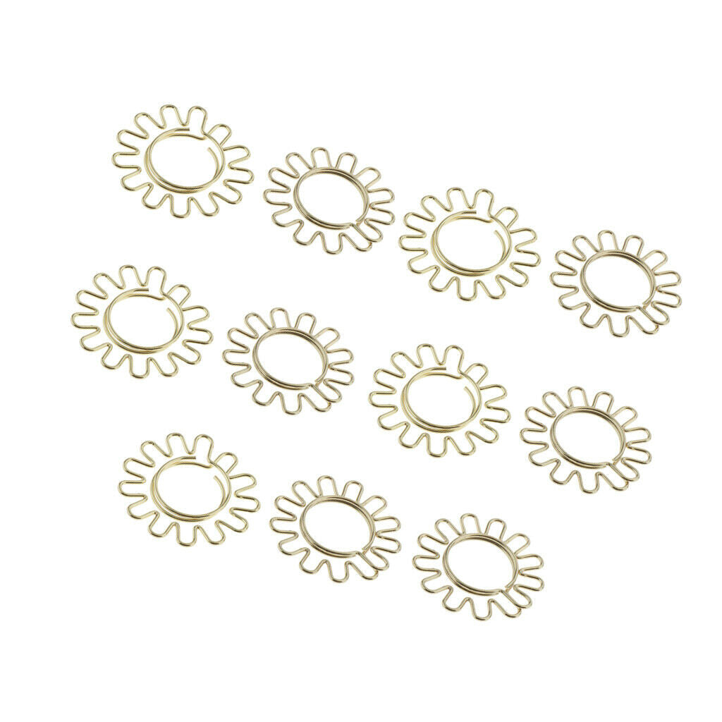 10Pcs Sunflower Paper Clips, Earth Shape Paperclips Metal for Office Supplier
