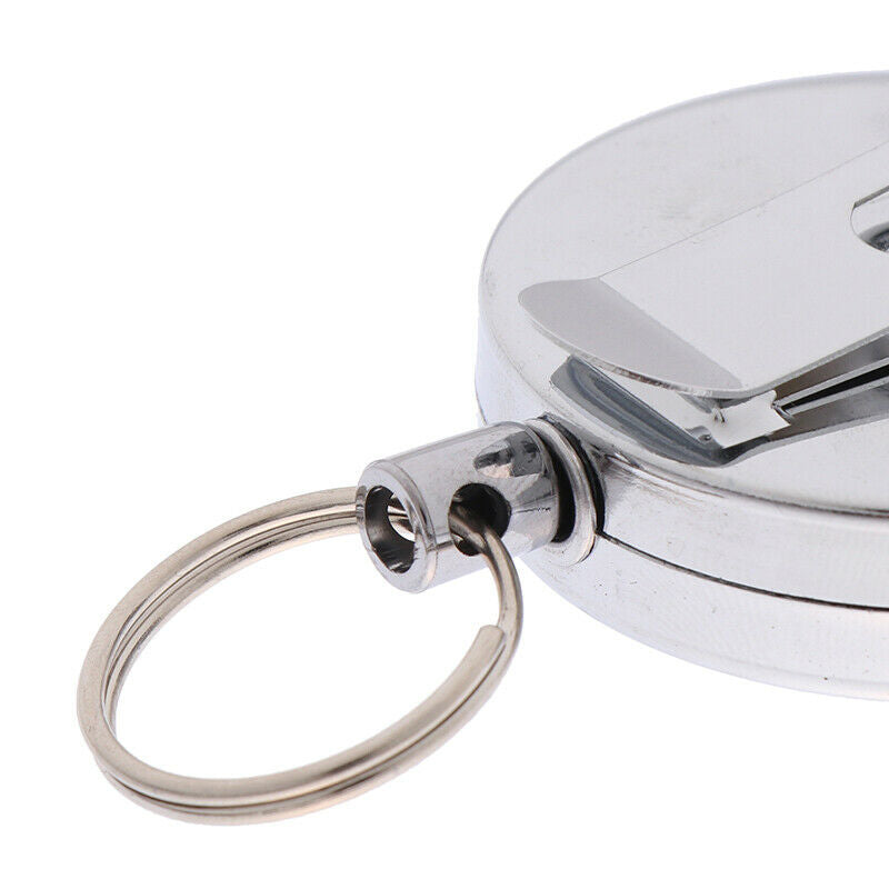 Retractable Pull Key Ring ID Badge Lanyard Name Tag Card Holder Belt ClipY1