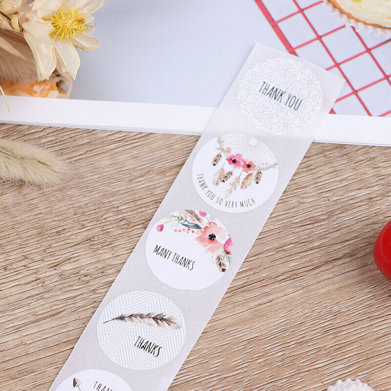 New 500pcs/roll Thank You Stickers for seal label Sealing decoration StickerD Qx