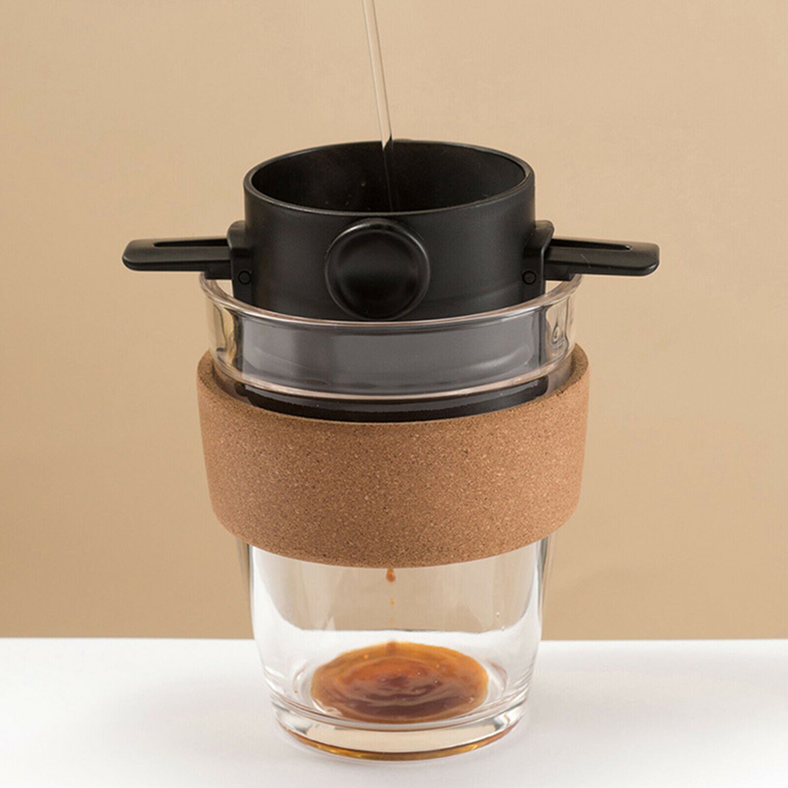 2pcs Stainless Steel Coffee Dripper Reusable Metal Pour Over Coffee Filter @