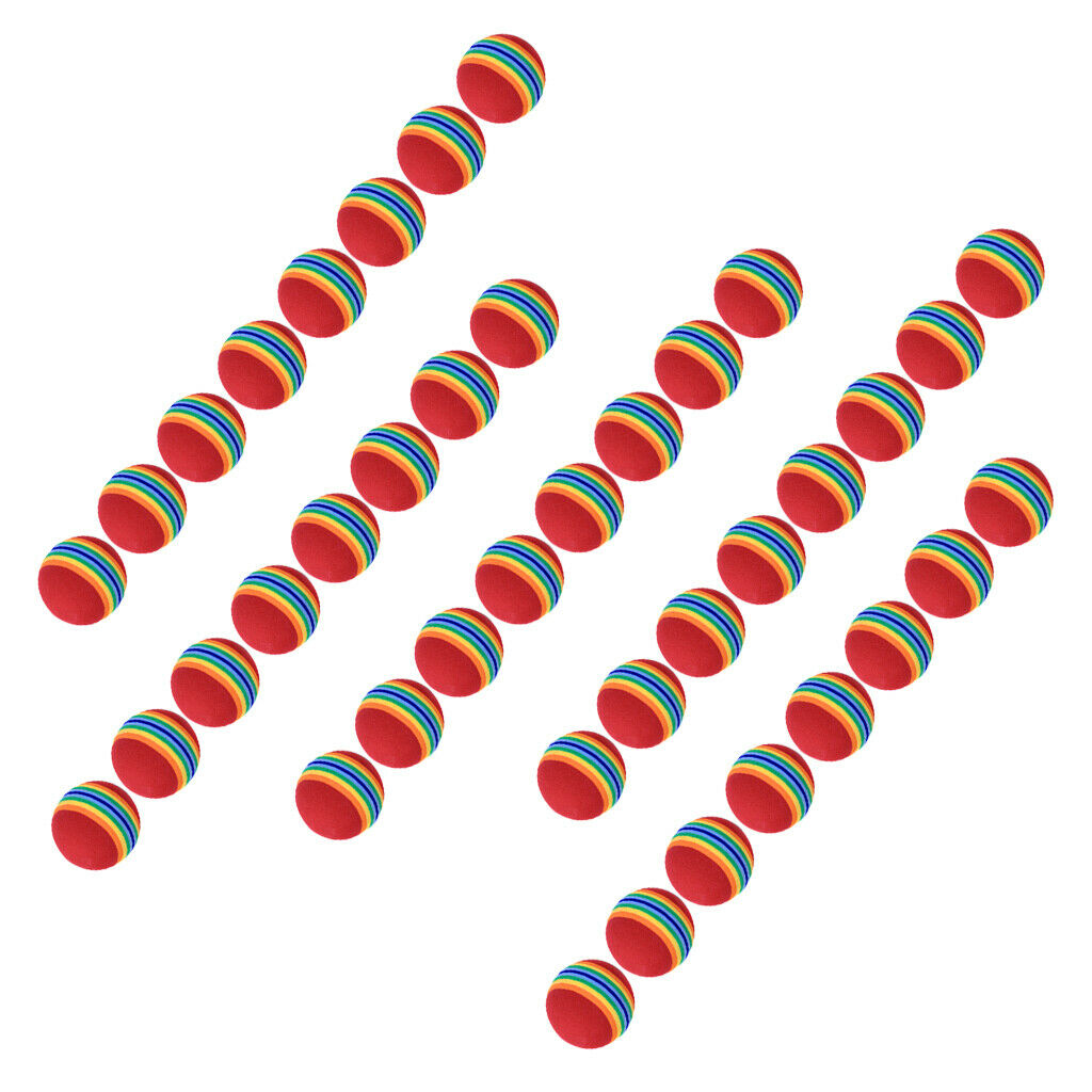 Lot 40 PCS SOFT SPONGE RAINBOW GOLF BALLS INDOOR OUTDOOR PRACTICE TRAINING AIDS