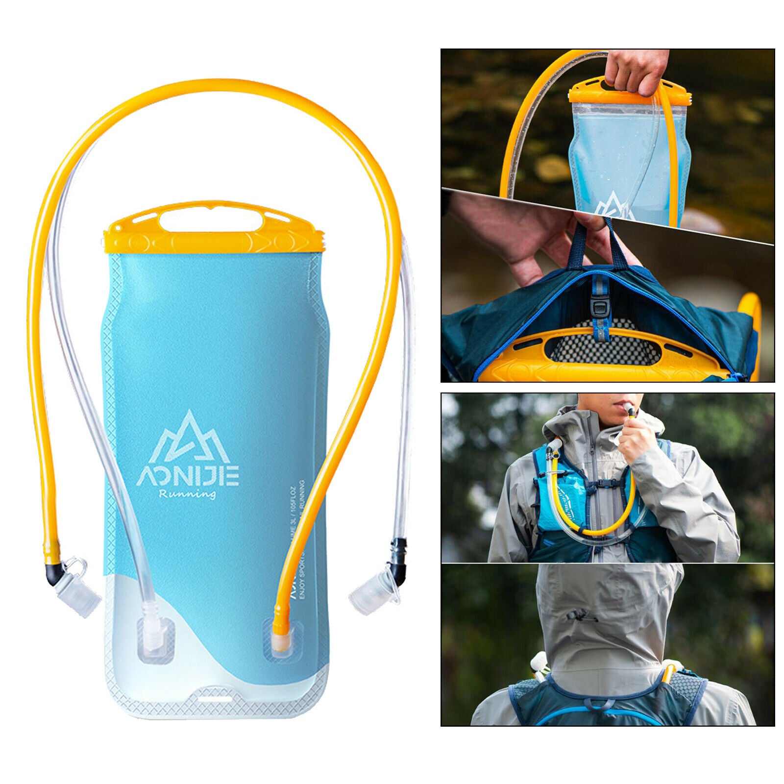 Dual Hydration Bladder Soft Flask Leakproof Water Reservoir Running Cycling
