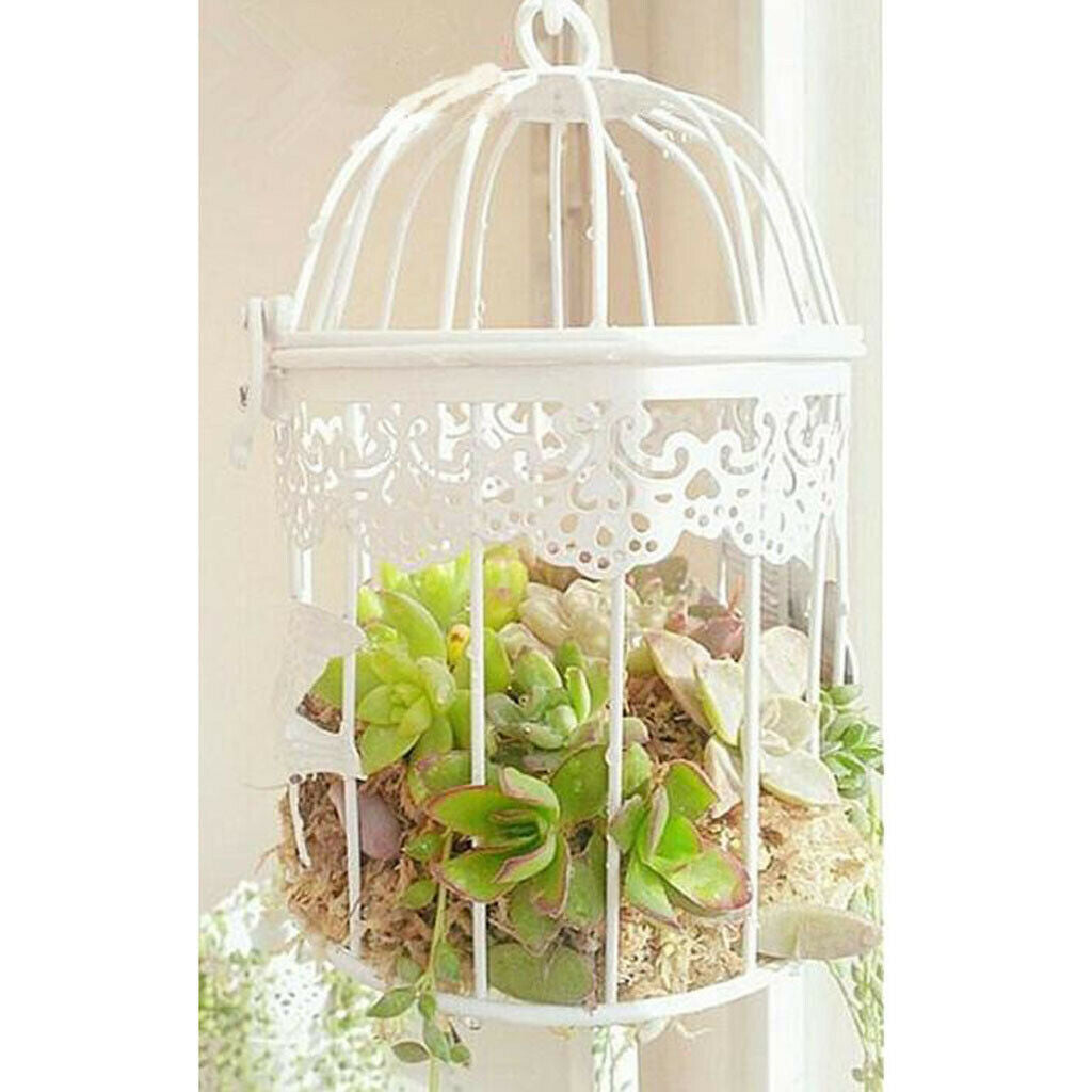 3pcs Bird Cage Shaped Plant Stand Flower Stand Bird Cage Nordic Retro Hanging