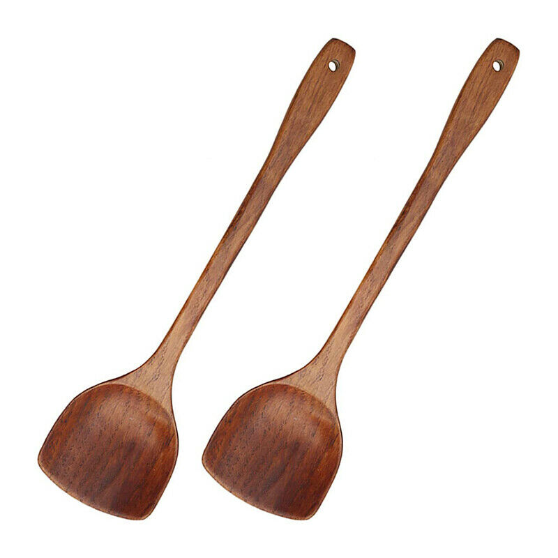 Wooden Spatula1 Piece Long Handle Flat Non-stick Kitchen Utensils For Cooking HN
