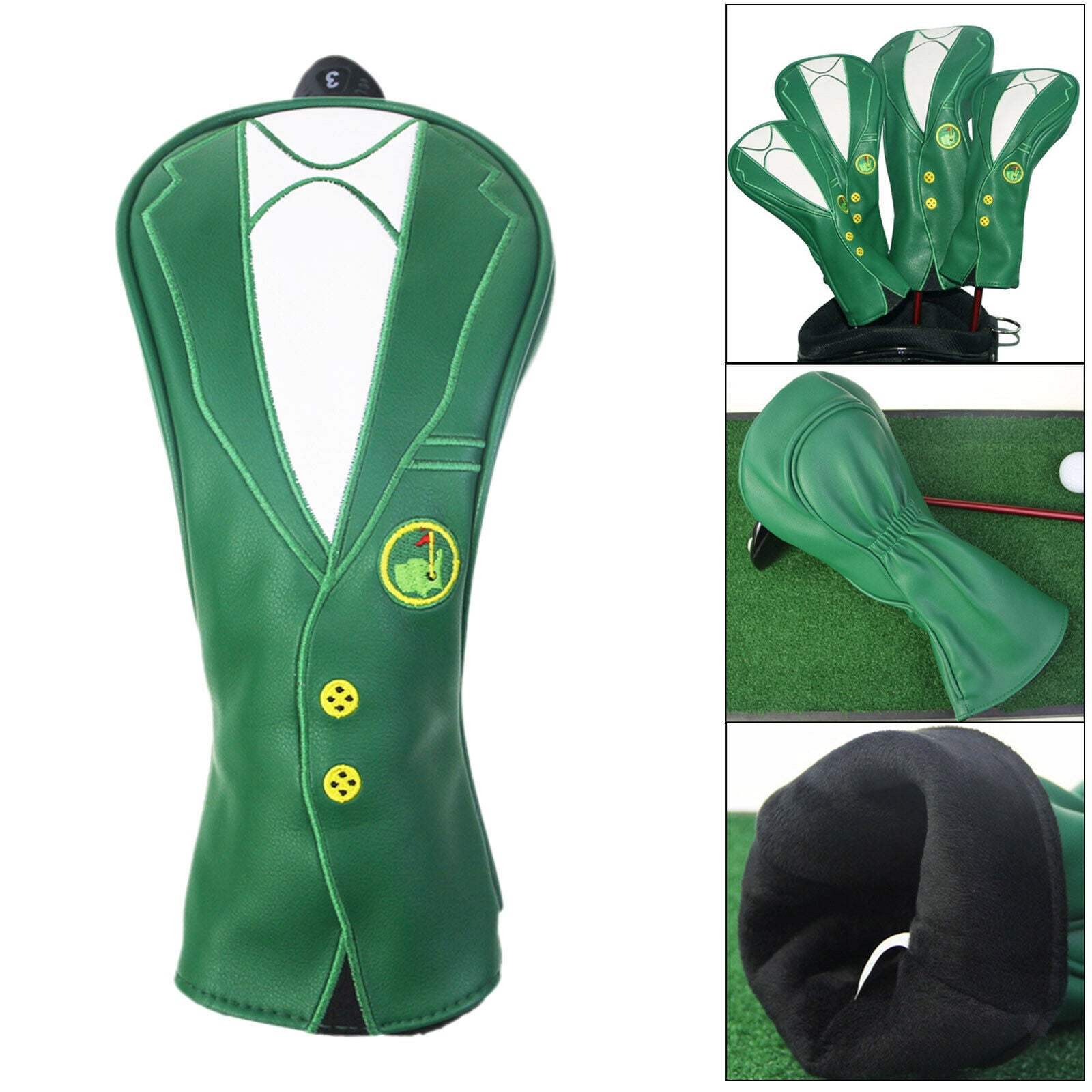 2X Golf Wood Headcover No. 3 Drivers Covers Club Protection Protect Sleeve