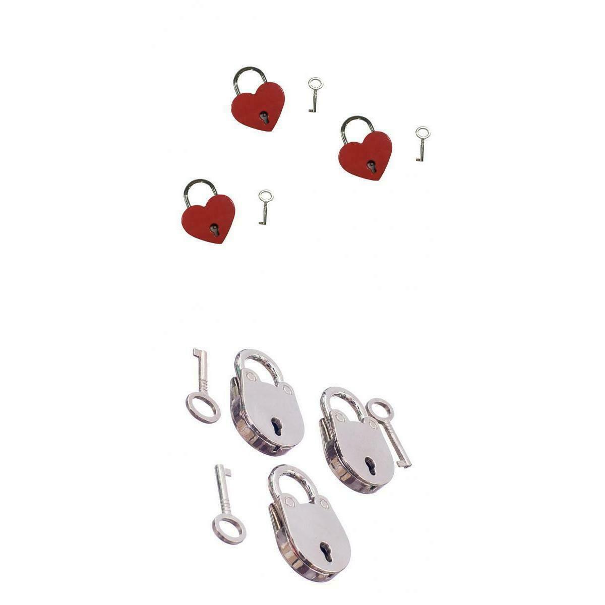 Set Of 6 Heart Shaped Padlock And Pigs In Gift Shape