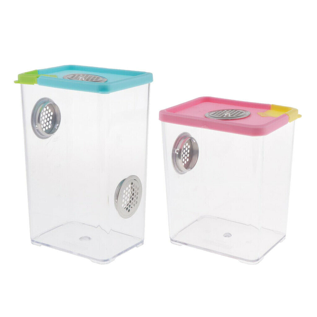 Set of 2 Plastic Plastic Reptile Spider Incubation Box Habitat Hatchery