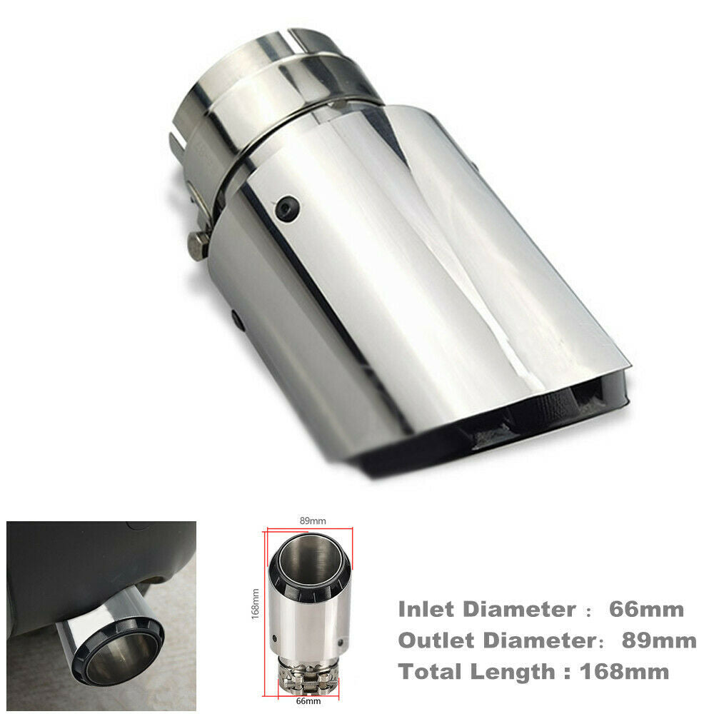66mm-89mm Stainless Steel Car Auto SUV Exhaust Pipe Muffler End Tips Trim Chrome