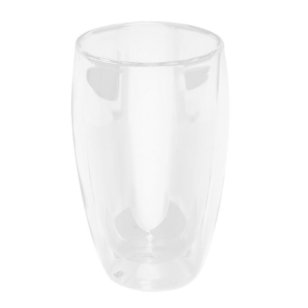Double Layer Heat-Insulated Glass Transparent Glass Cup for Office 450ML