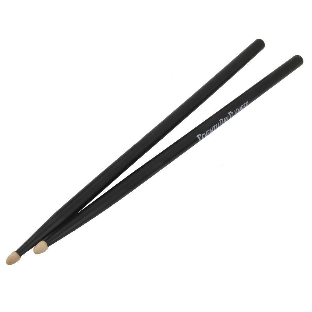 2 Pairs Maple Wood Drumsticks 5A Drum Sticks Wooden Tips Red & Black Music Band