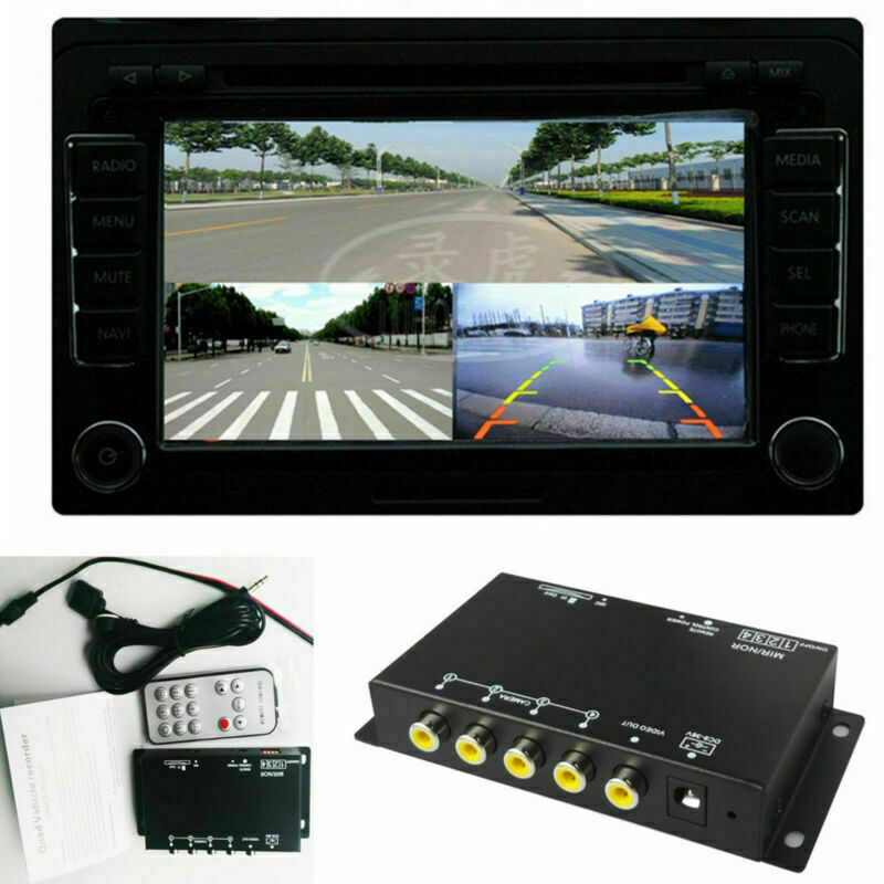 4 Way 360Â° Monitoring Split-Screen Control Box Car Parking View Camera VCR Image