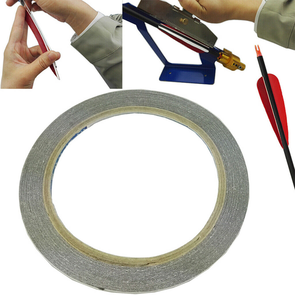 1 Roll 10m Archery Fletches Adhesive Feather Fletching Tape Glue DIY Hunting