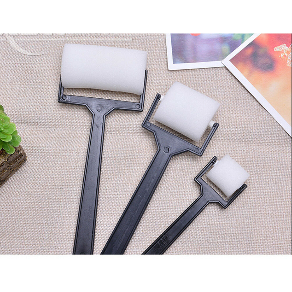 3Pcs White Sponge Brush Foam Painting Roller Brush Kids Craft Tool Drawing ke.DD