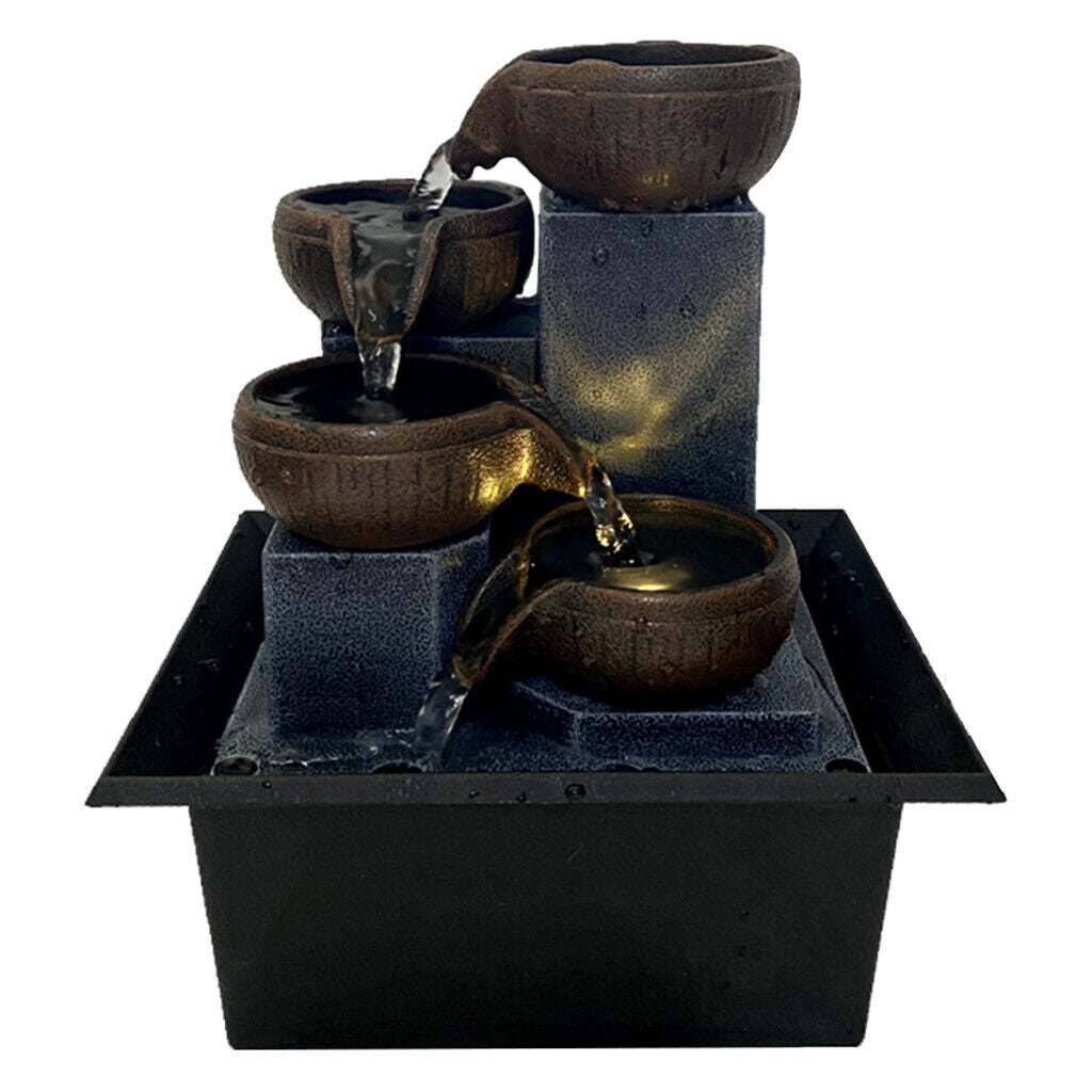 1pc Tabletop Water Fountain 5-Step Water Sound Compact Bedroom Decor Arts