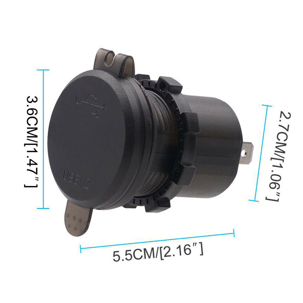 Waterproof Dual 4.2A USB Fast Charger Socket Power Outlet with Digital Voltmeter