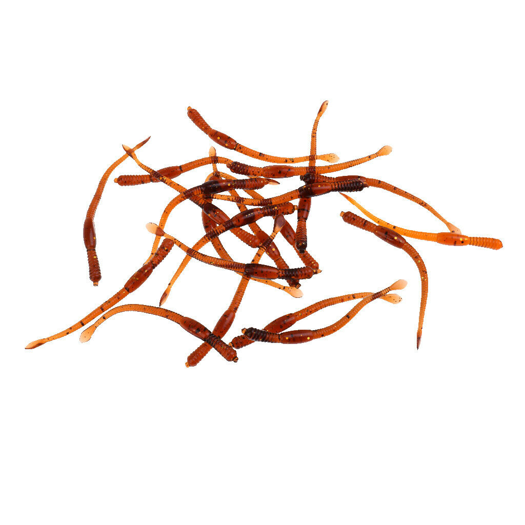 20Pcs Fishing  Saltwater Lures Soft Lures Bionic Baits Long Tail Worm