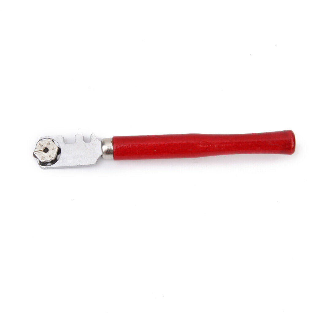Self-Lubricating 6-Wheel Tipped Glass Glazing Cutter Cutting Craft Hand Tool