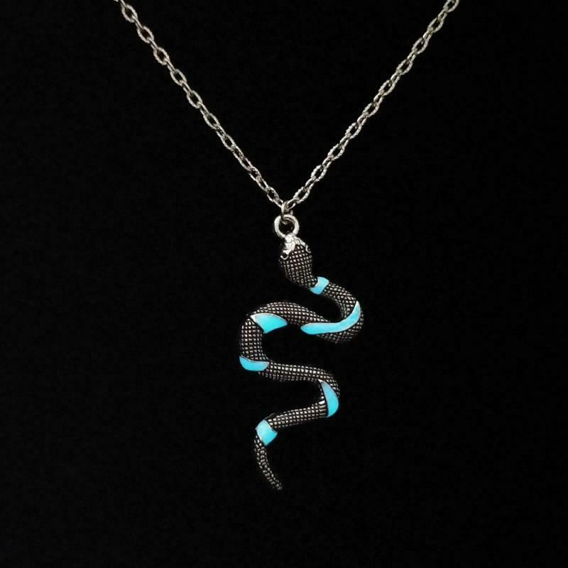 Fashion Necklace Luminous Serpent Pendant for Girls Ladies Birthday Party Gifts