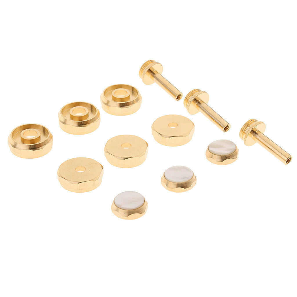 1 Pack Trumpets Finger Buttons Connecting Rods Valve Caps Cover, Golden