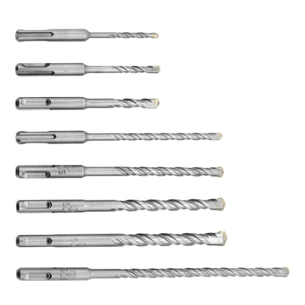 8 Pack Rotary Hammer SDS Plus Drill Bits For Concrete