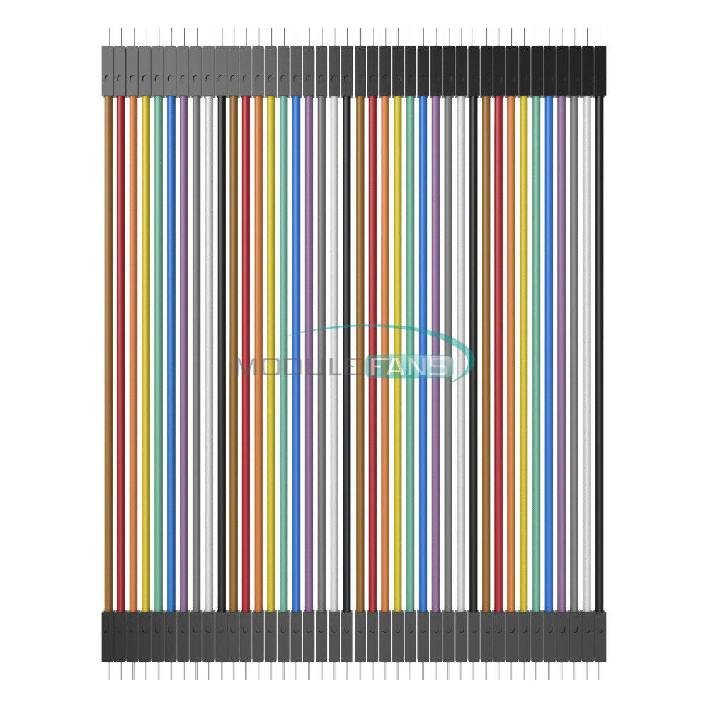40pcs Male to male Dupont Wire Cables Jumper 10cm 2.54MM 1P For Arduino  MF