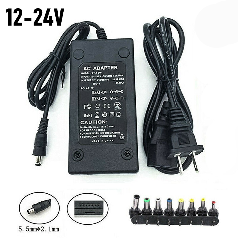 Universal Adjustable 96W 12-24V Power Supply Laptop Charger Adapter For Notebook