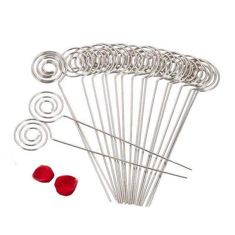 50 X Metal Wires Business Card Holder Memo Photo Picture Paper e Clip Bracket F2