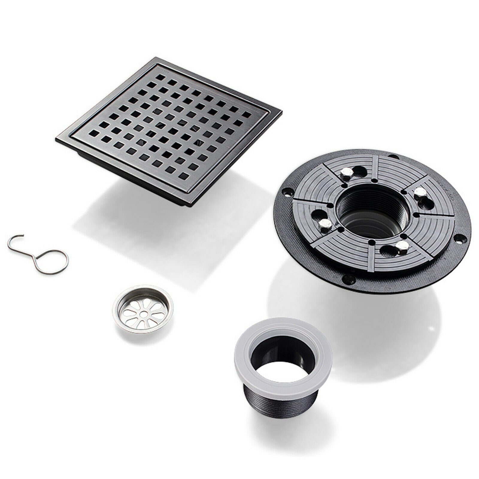 15cm Square Shower Floor Drain Removable Cover Grid Grate Bathroom Balcony