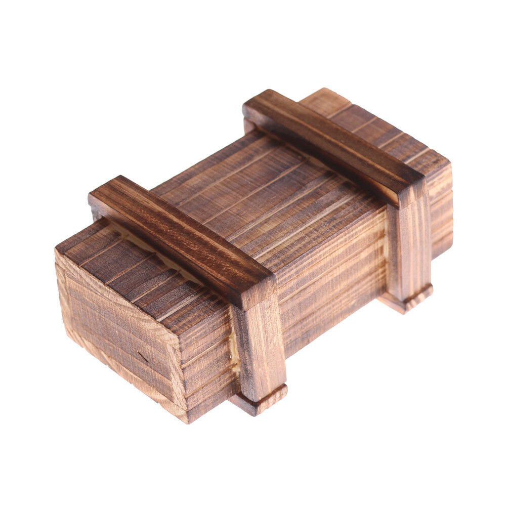 Magic Compartment Wooden Puzzle Box With Secret Drawer Brain Teaser Kids Gift Kt