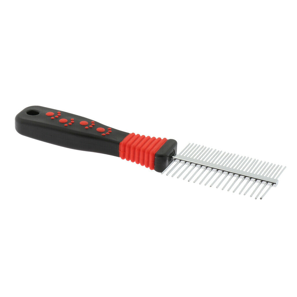 Pet Dog Cat Double Side Row Teeth Brush Massaging Grooming Hair Comb