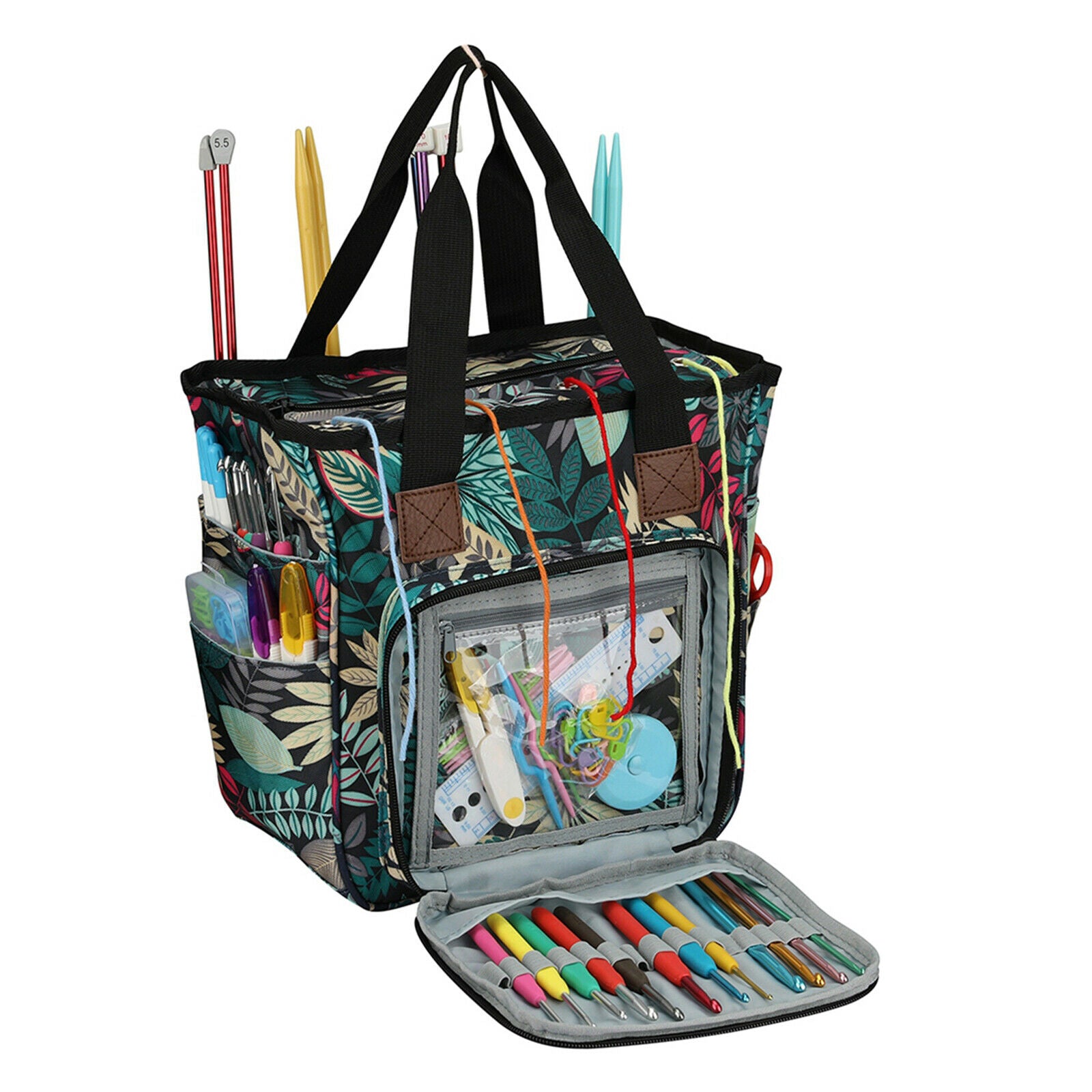Knitting Bag Yarn Storage - Best Durable Canvas Yarn Bag - Yarn Wool Organizer