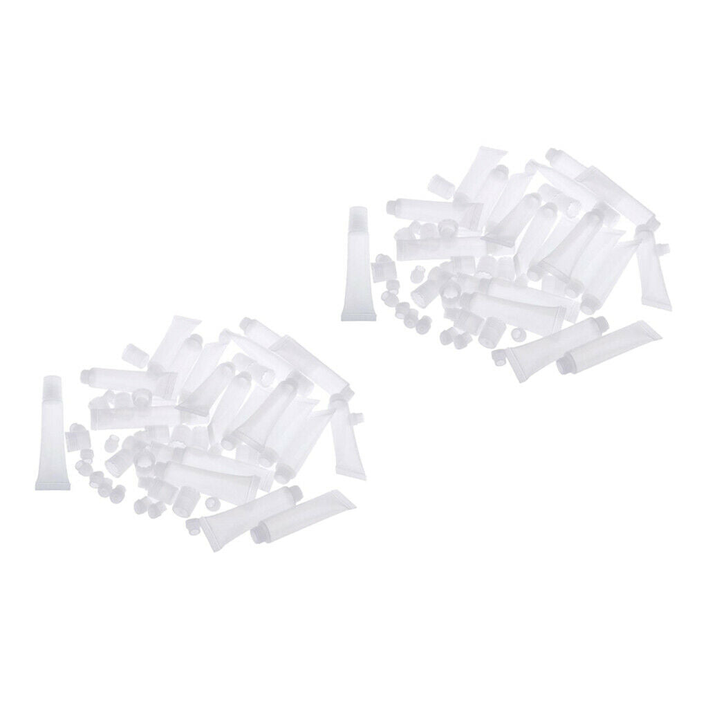 40Pcs Plastic Lip Gloss Tubes Portable Mini Lip Oil Bottles Containers
