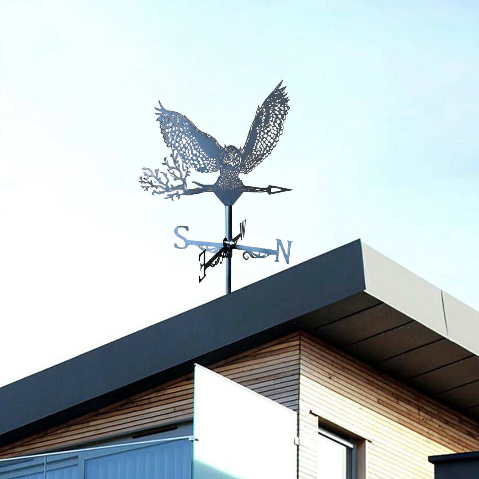 Iron Craft Weather Vane with Animal Windmills Decorative Garden Weathervane