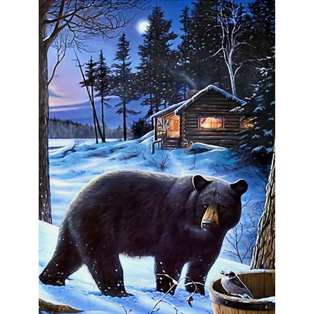 Bear 5D DIY Full Round Drill Diamond Painting Embroidery Cross Stitch Kits @