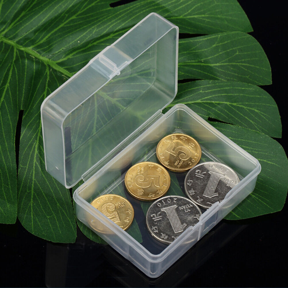 5pcs Clear Plastic Transparent Storage Box Collection Container Case Part.l8