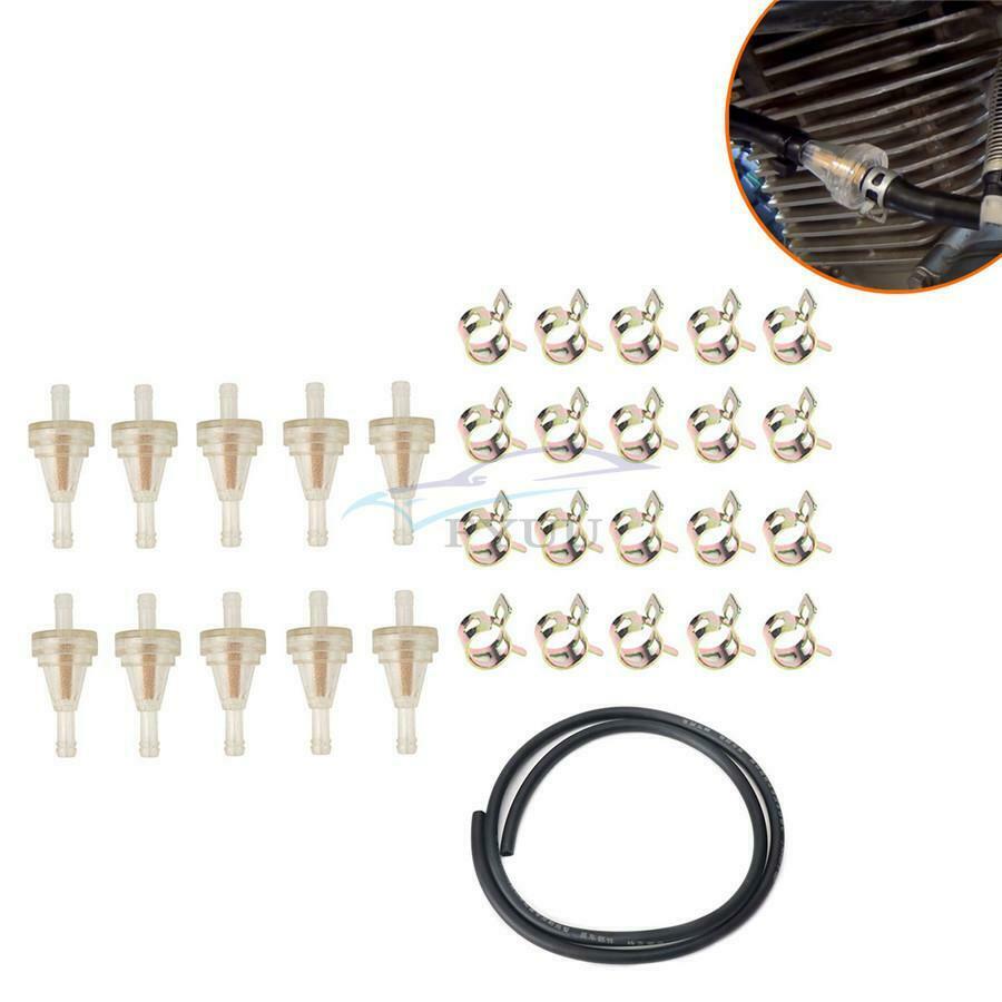 31PC 1/4" Motorcycle Pipe Fuel Filter Hose Clamp Pipe For Off-road Vehicles ATV