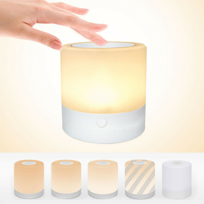 Smart Bedside Table Lamp LED Night Light Dimmable Touch Control USB Rechargeable