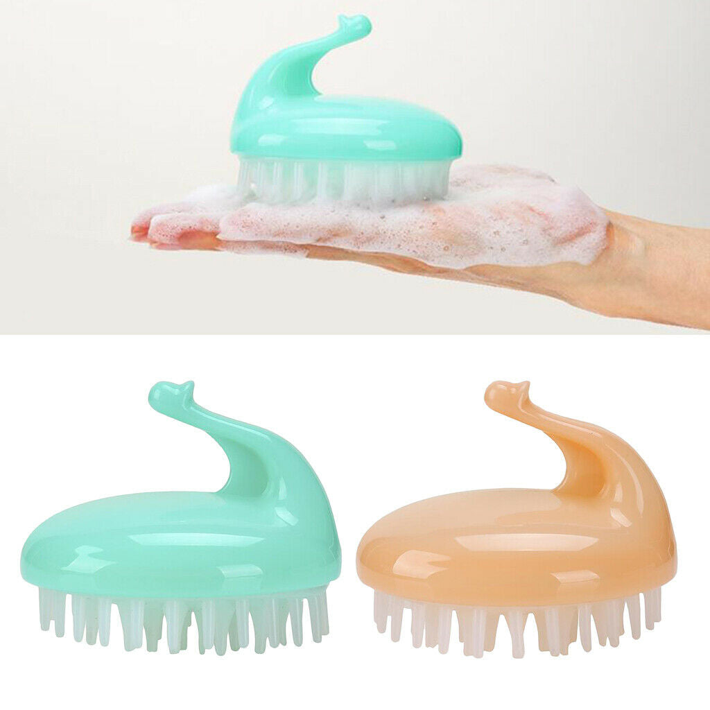 2x Wet & Dry Hair Shampoo Brush Scalp Massage Brush Soft Exfoliate Girls