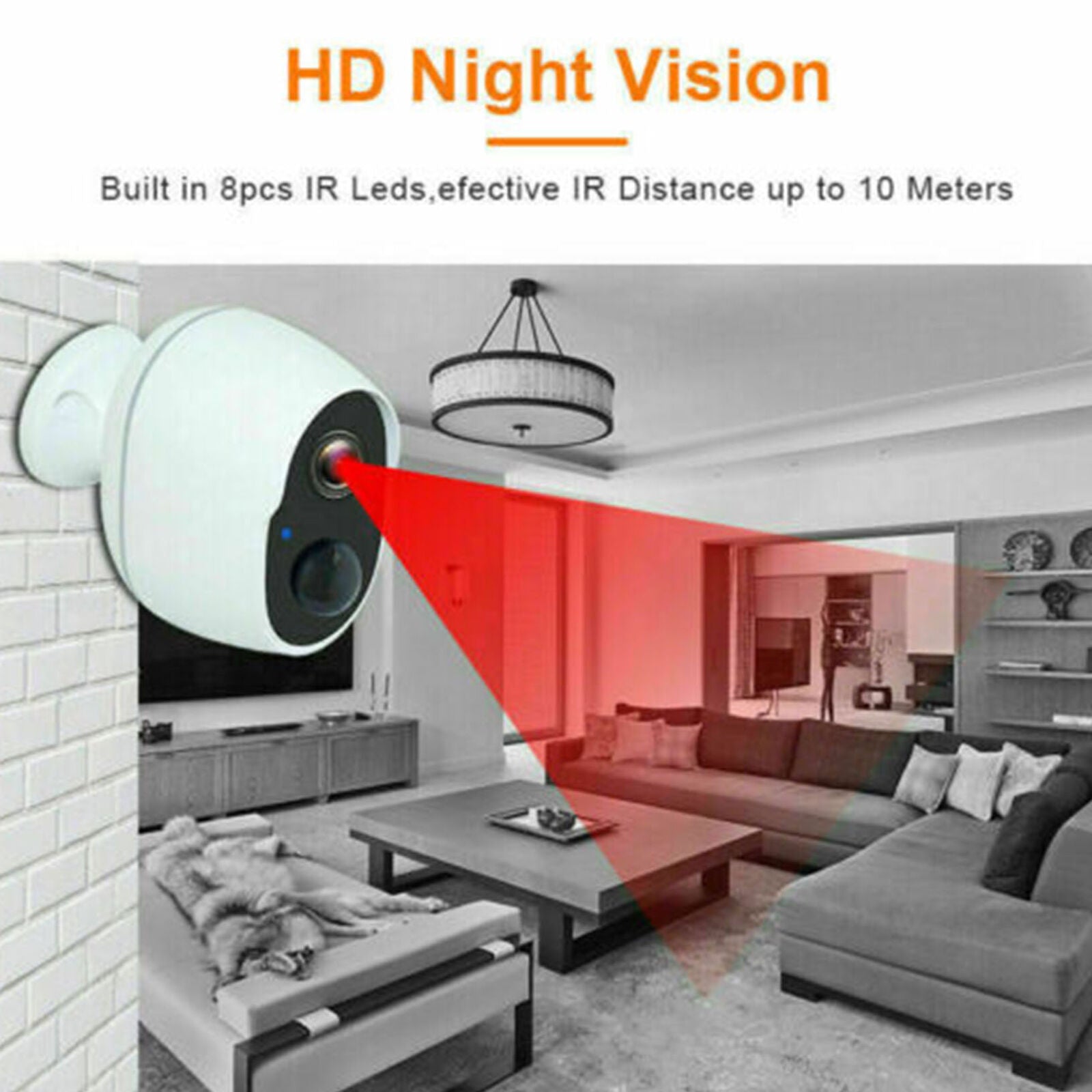 1080P Wireless Security Camera Rechargeable Battery Powered WiFi Indoor Outdoor