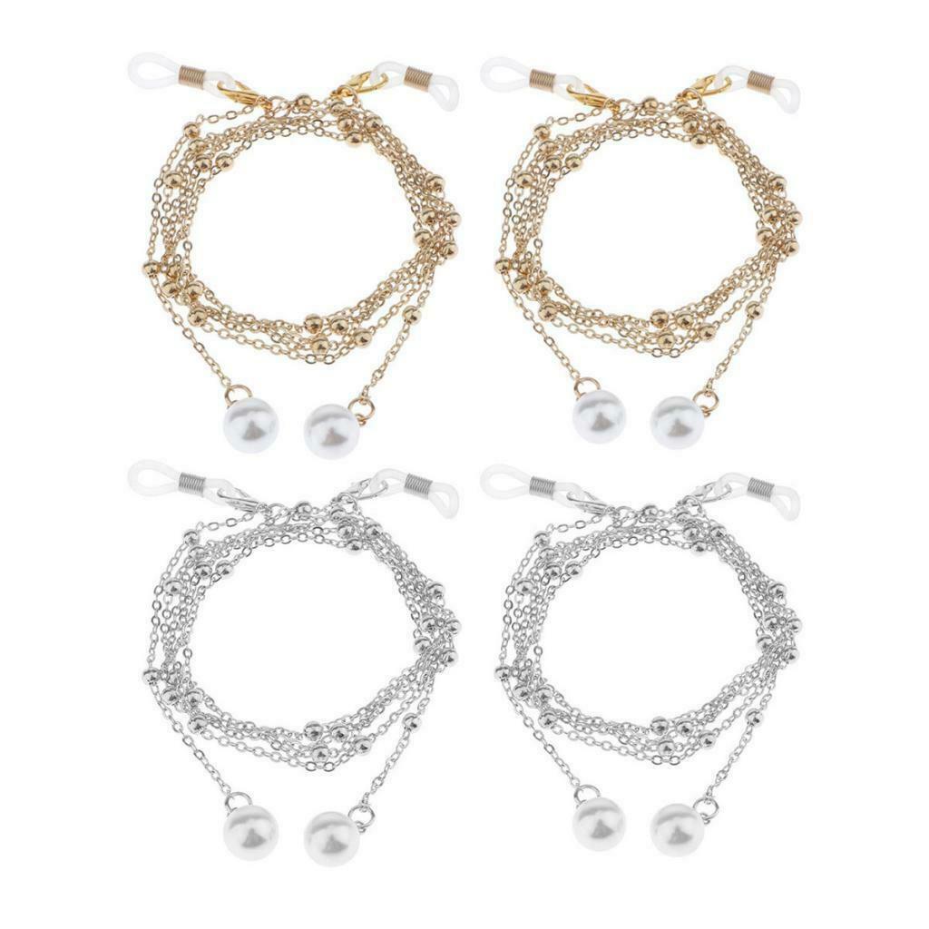 2 Packs Trendy Beaded Women Eyeglasses Chains Cord Retainer Spectacles Strap