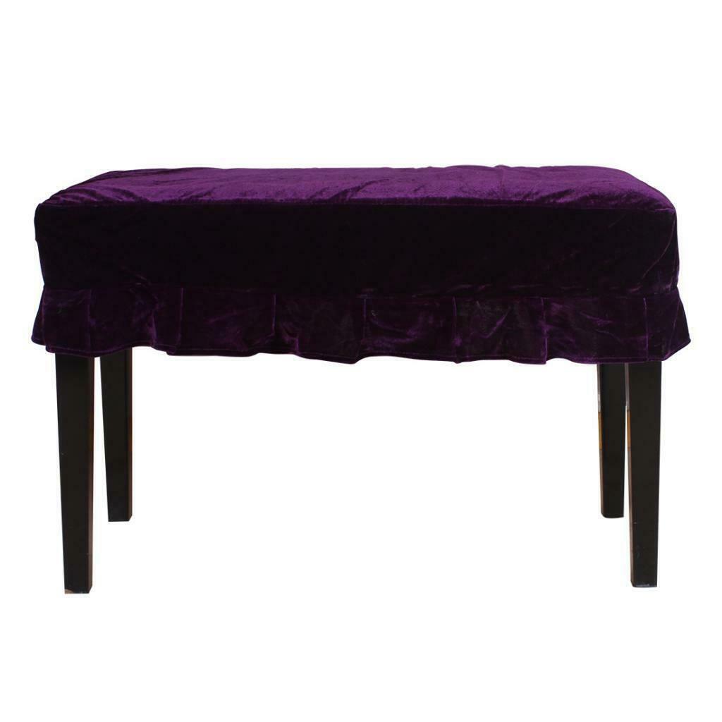 Pleuche Piano Stool Chair Bench Cover for Piano Dual Seat Purple