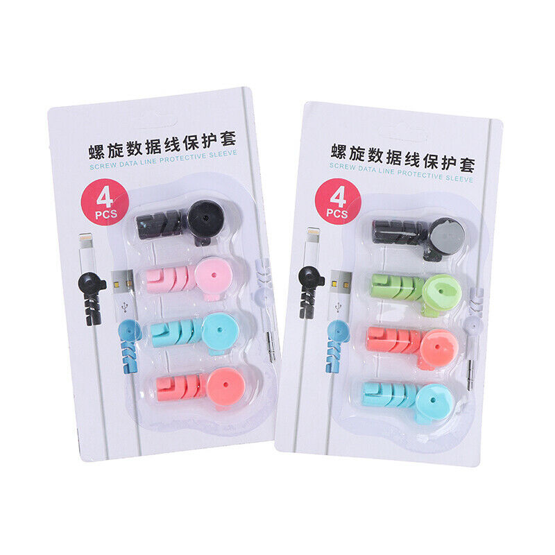 4Pcs Cable Protector Winder Sucker Spiral Cable Protective Cover Cable Or.l8
