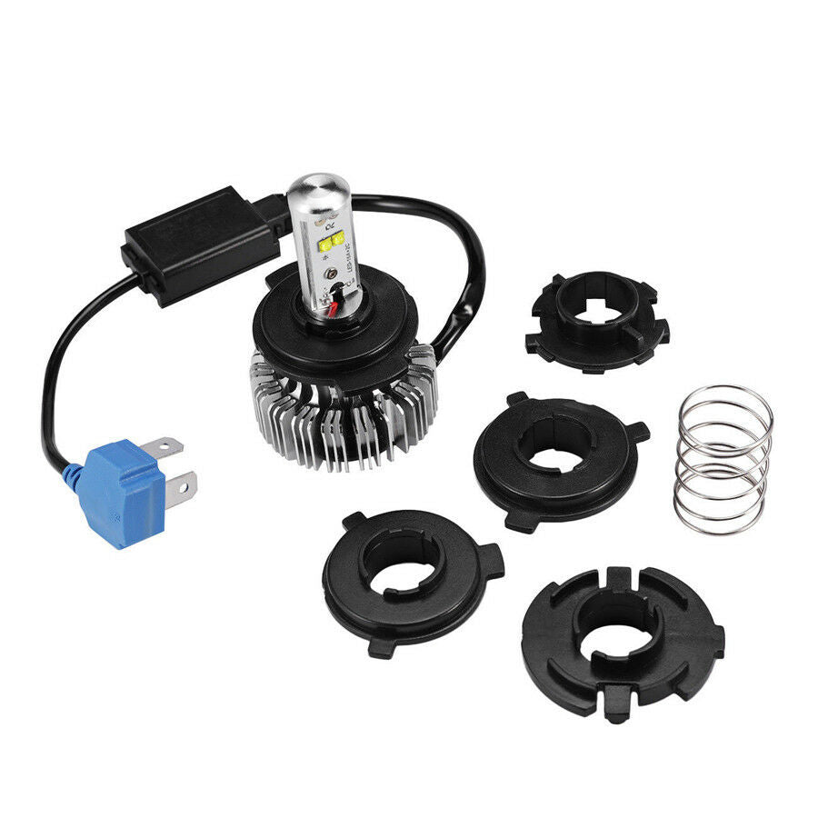 Motorcycle LED Headlight Hi-Lo Beam H4 PH7 H6 Socket 9003 6000K 20W 3000LM Bulb