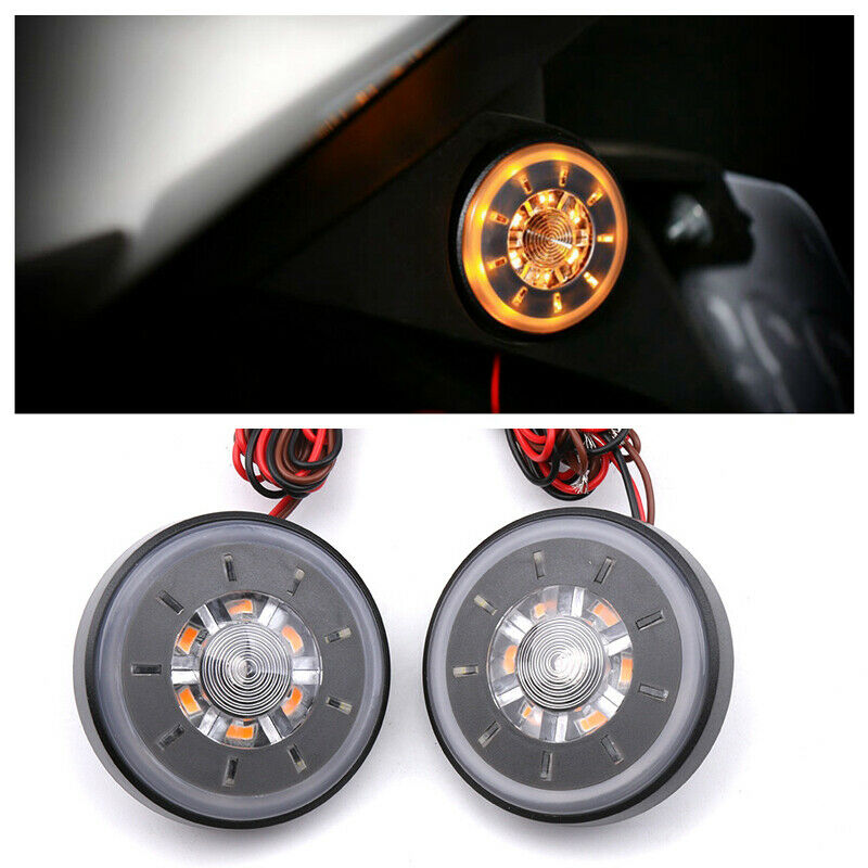 Motorcycle Scooter Round LED Brake Light Waterproof Tail Light Side Turn Signal