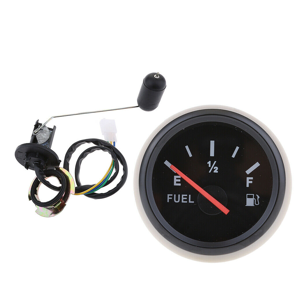 Universal Motorcycle RV Marine 2" Fuel Level Gauge Meter Kit with Sensor